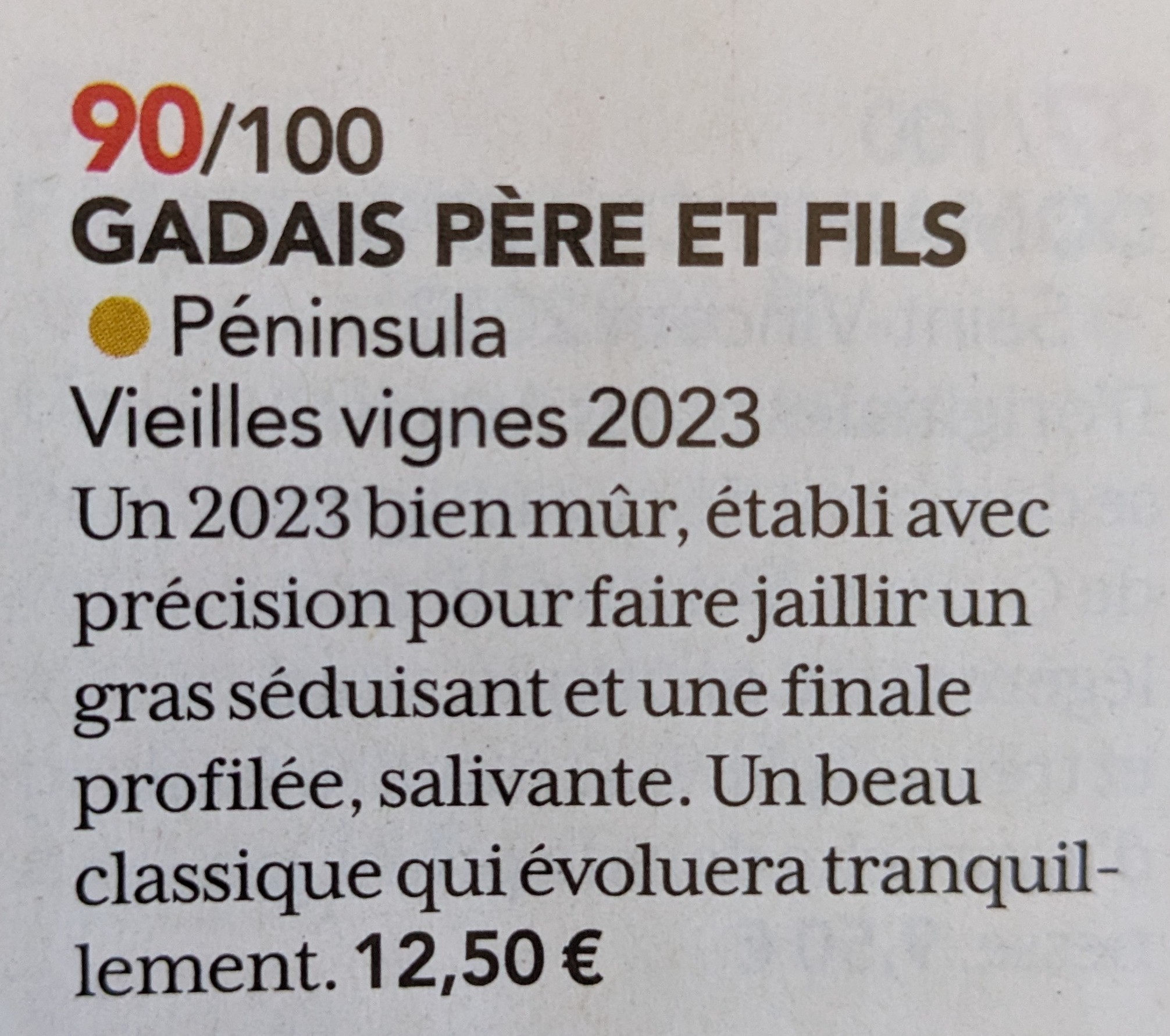 La Revue du Vin de France, Domaine Gadais Père & Fils
