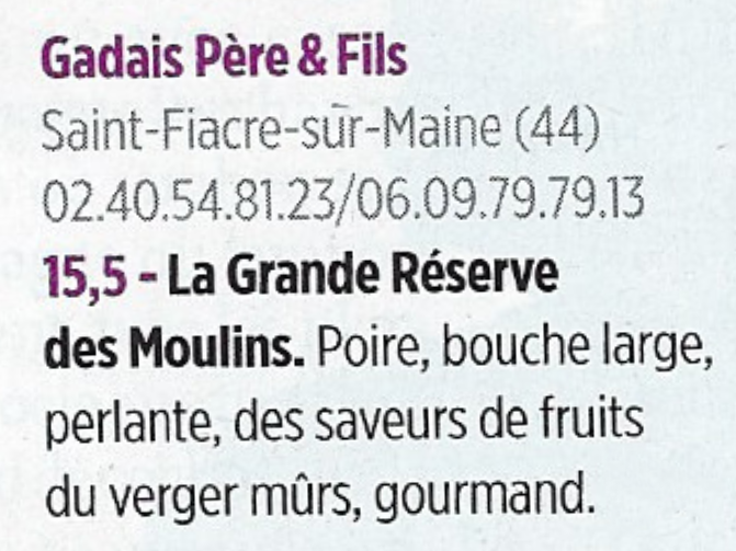 « Le Point » se penche sur le Muscadet, Domaine Gadais Père & Fils